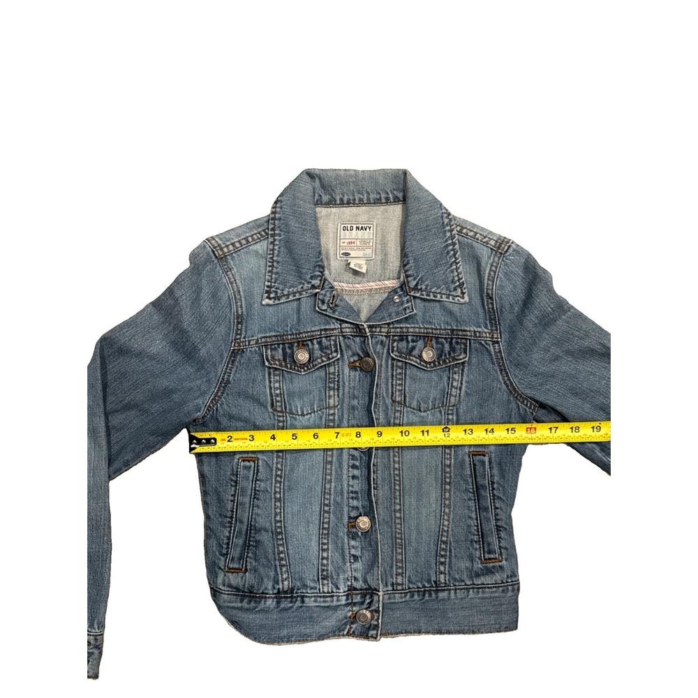 Old Navy Women's Light Wash Denim Jacket Button Front Classic Jean Coat Size S - Picture 3 of 6